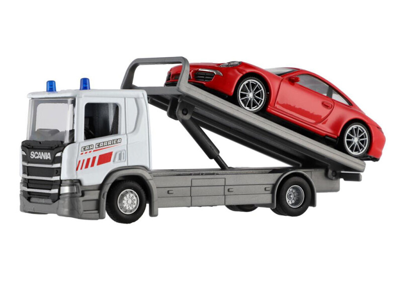 Welly odtahovka Scania P320 + Porsche 911 1:43